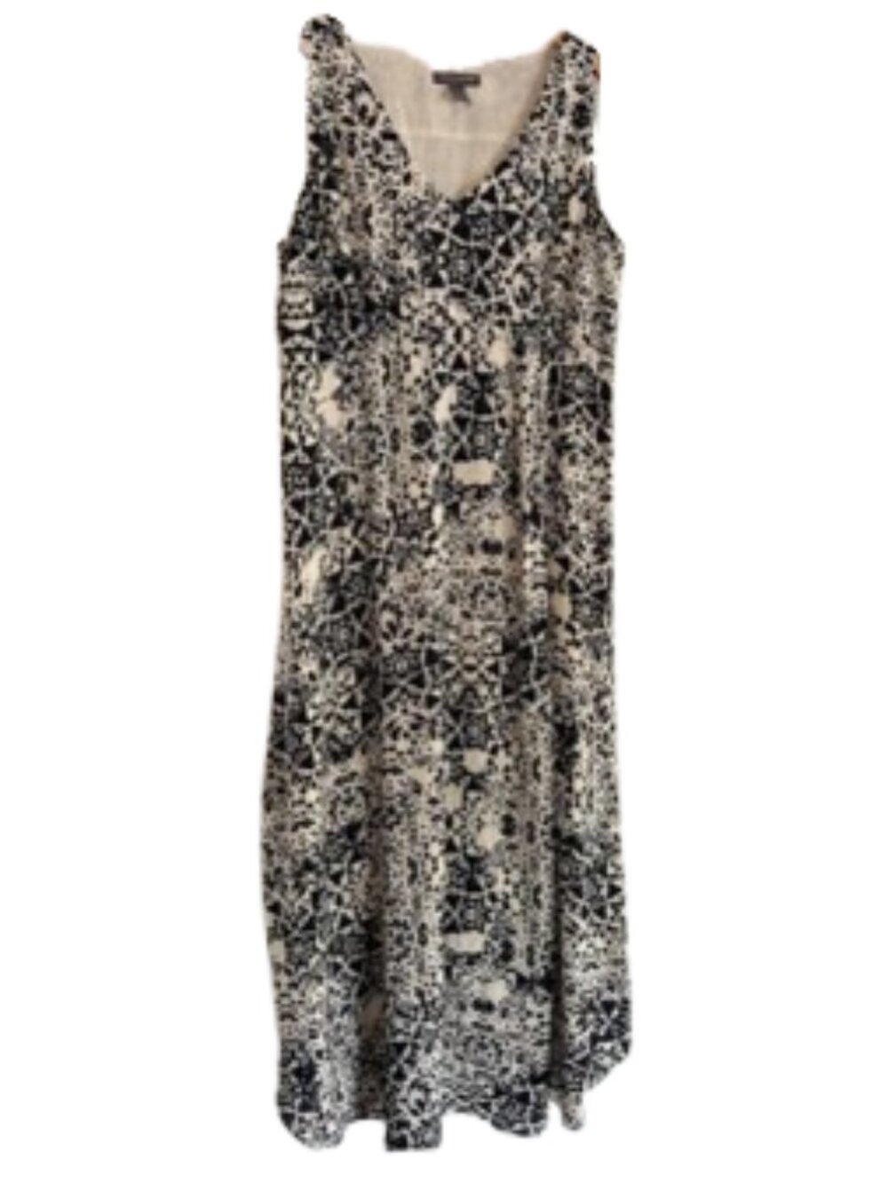 🌿A Pea in the Pod Watercolor Abstract Navy & Cream Maxi Dress [L]🌿